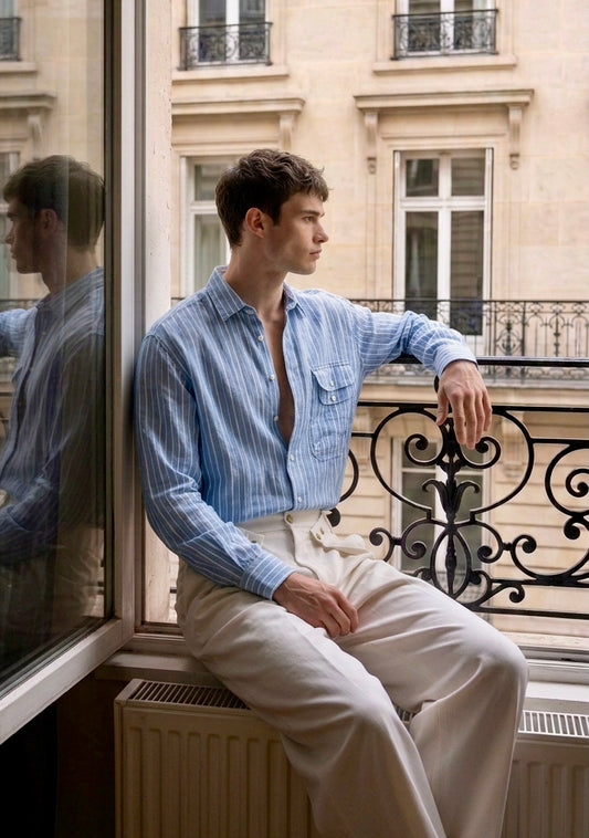 Luce - Double Flap Stripe Shirt - Man