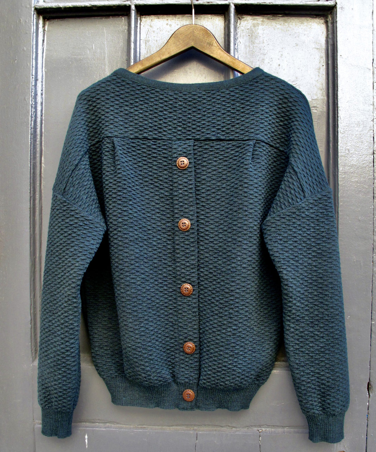 Fay Relaxed shape textured sweater-night green