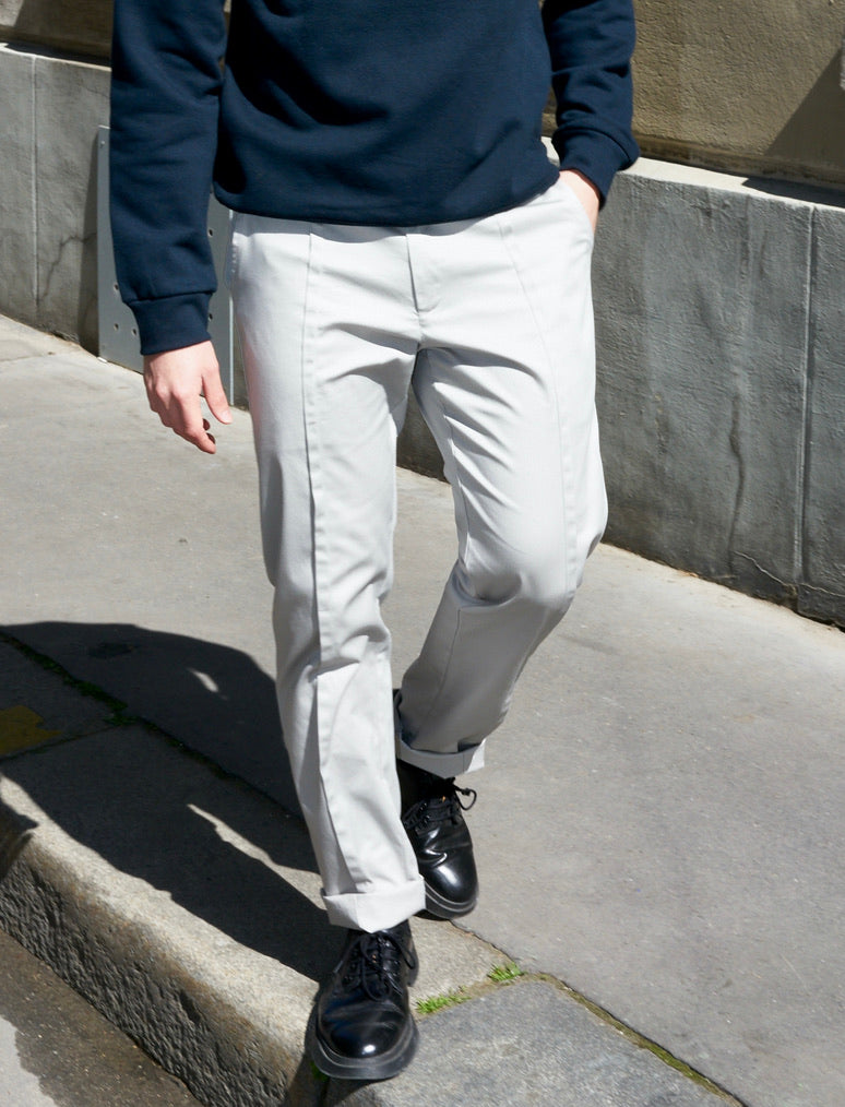 Damien-Tailored Pants With Middle Pleat-Grey