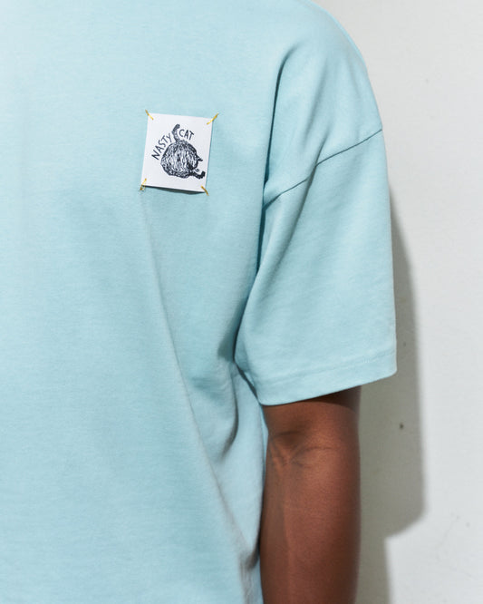 Nasty Cat-Oversize Fit Luxury T Shirt-Pastel Blue