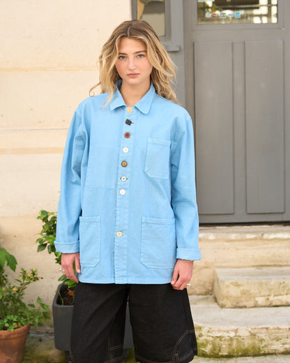 Angel -  Washed Cotton Painter's Jacket with Vintage buttons