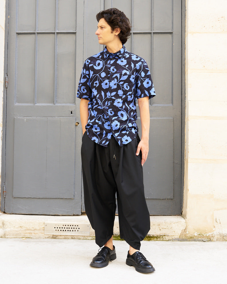 Aristotelis-Floral Cotton Voile Shirt