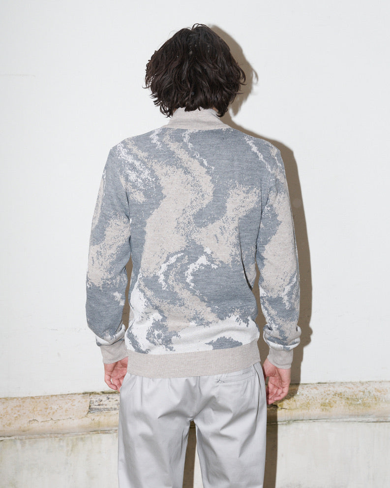 Bowen - Knitted Jacket with pockets - Abstract Marble