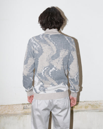 Bowen - Knitted Jacket with pockets - Abstract Marble