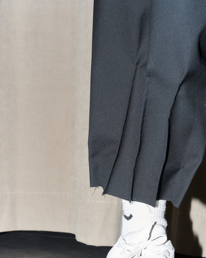 NCB - Deconstructed Knife Pleat Raw Hem Pants