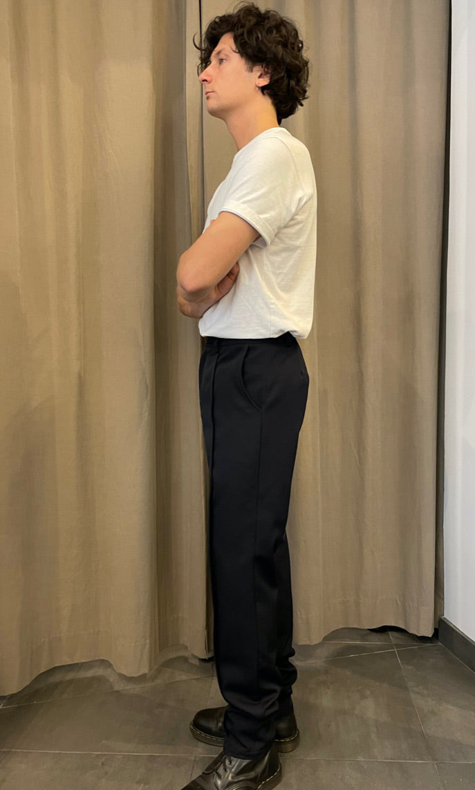 Damien-Tailored Pants With Middle Pleat-Wool
