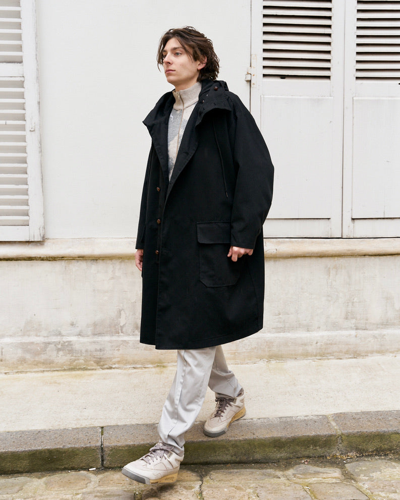 Josh - Oversized Tailored High Collar Hooded Trench Coat
