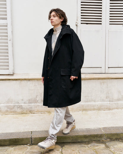 Josh - Oversized Tailored High Collar Hooded Trench Coat