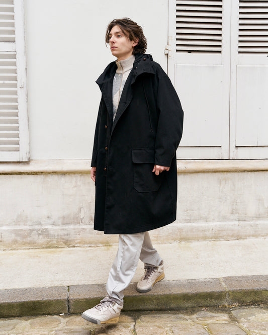 Josh - Oversized Tailored High Collar Hooded Trench Coat
