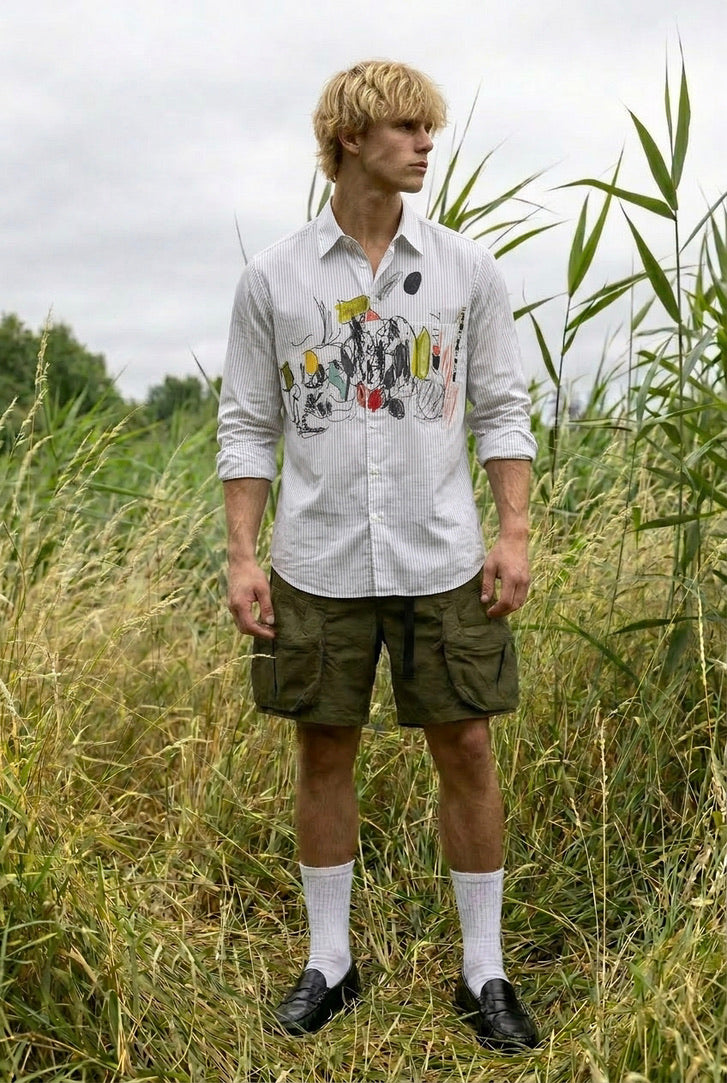 Laurence - Cotton Poplin Art Print Shirt