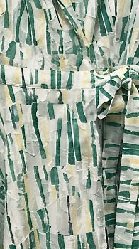 Reyna - Circle Wrap Dress - Abstract Jacquard - Green