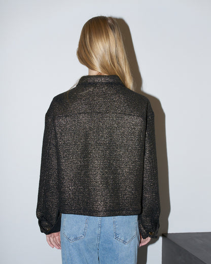Mira - Crop Metallic Jacket - Gold