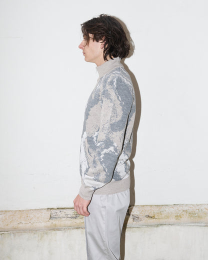 Bowen - Knitted Jacket with pockets - Abstract Marble