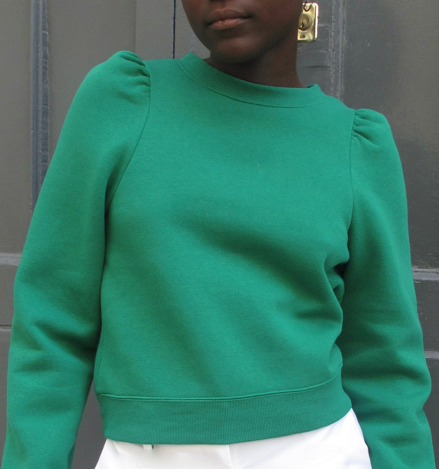 Rasha Puff shoulder Cropped Sweatshirt