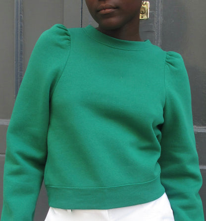 Rasha Puff shoulder Cropped Sweatshirt