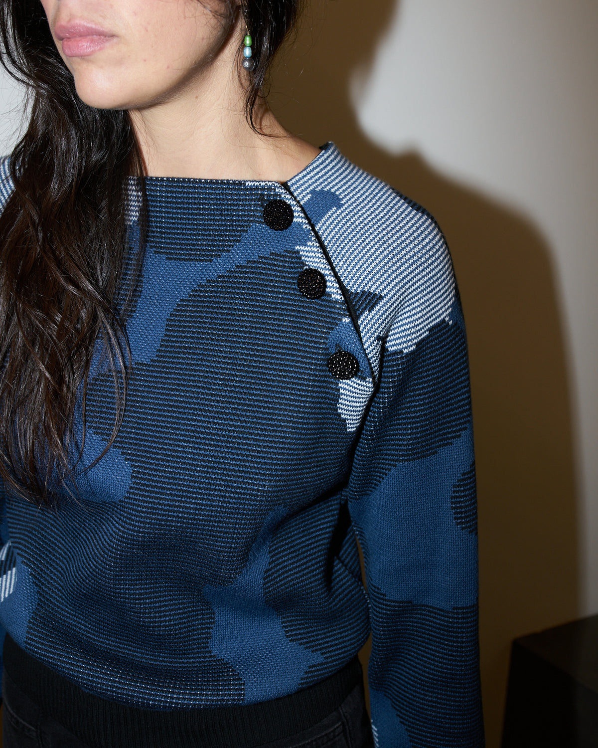 Delia - Boat Neck Jacquard Sweater