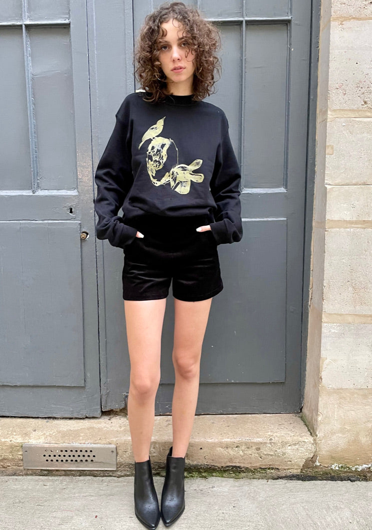 Will-Printed Metallic paint Sweat Shirt