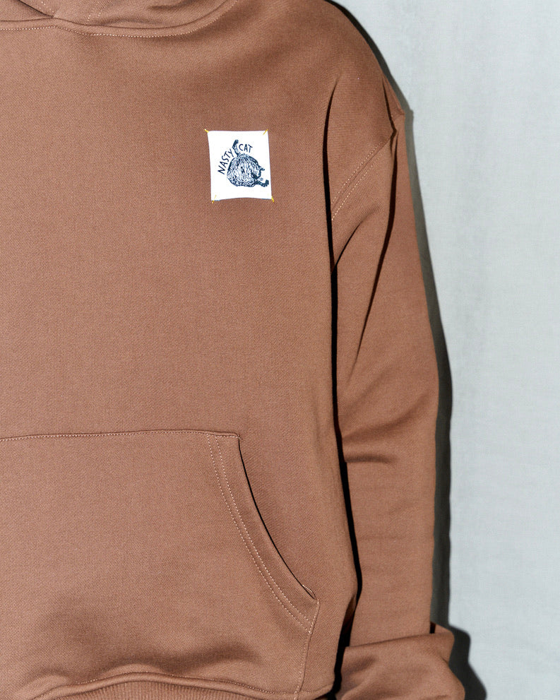 Nasty Cat-Oversize Fit Luxury Hoody-Brown