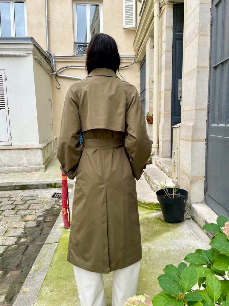 Melina - Waterproof Kaki Long Trench Coat