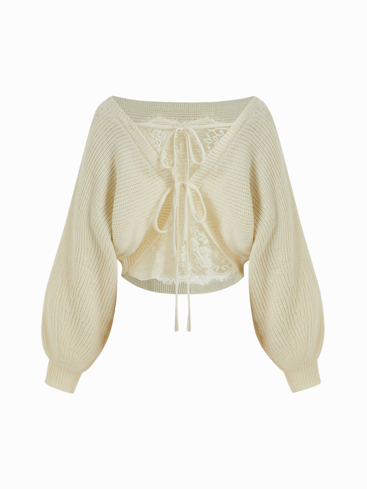 Alva  - Cropped Lace-Back Knit - Vanille