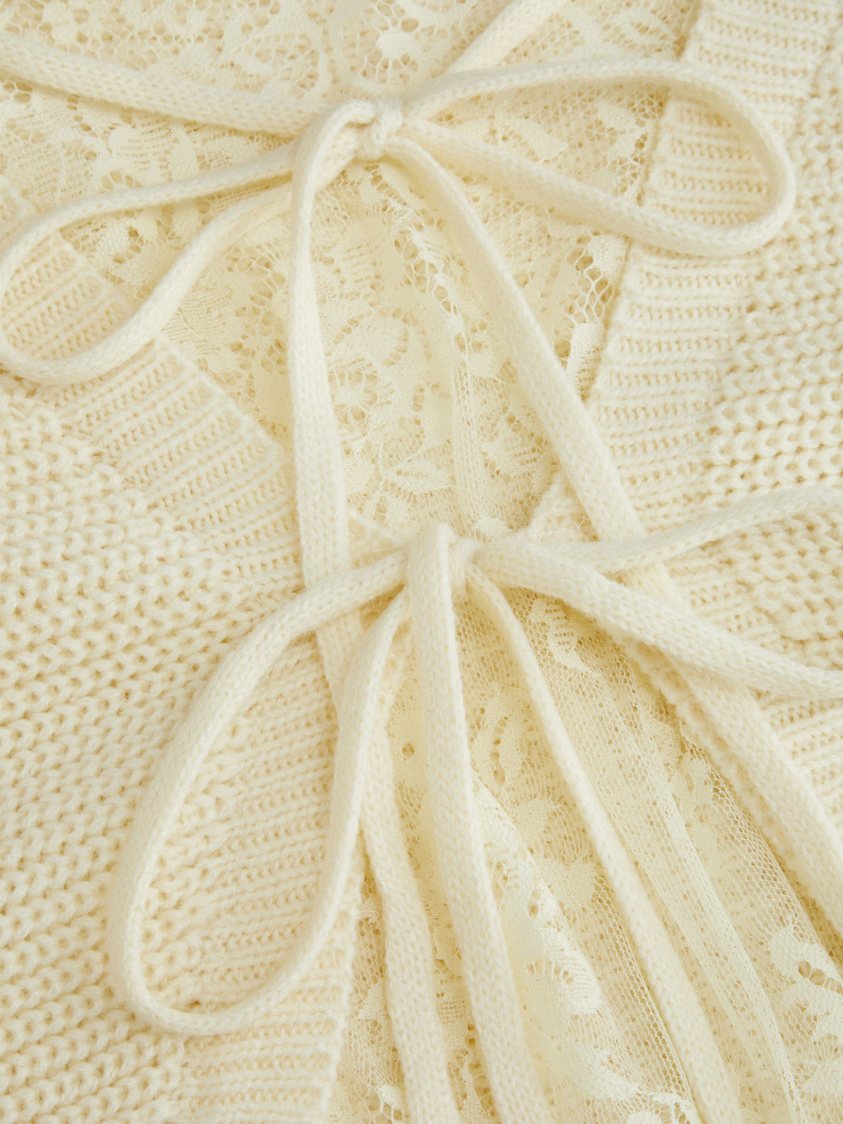 Alva  - Cropped Lace-Back Knit - Vanille