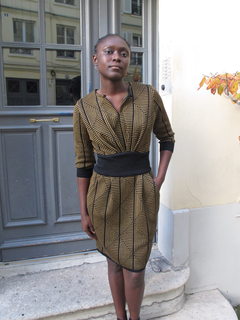 Erma-geometric Knitted Dress
