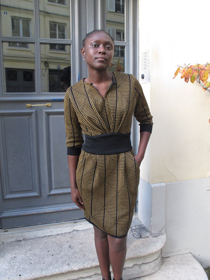 Erma-geometric Knitted Dress