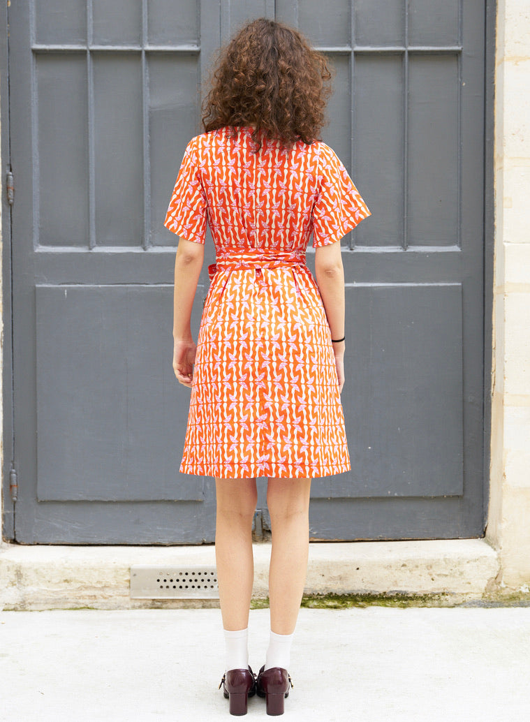 Rose-Cotton Print Dress