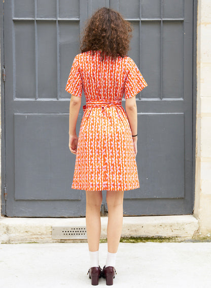 Rose-Cotton Print Dress