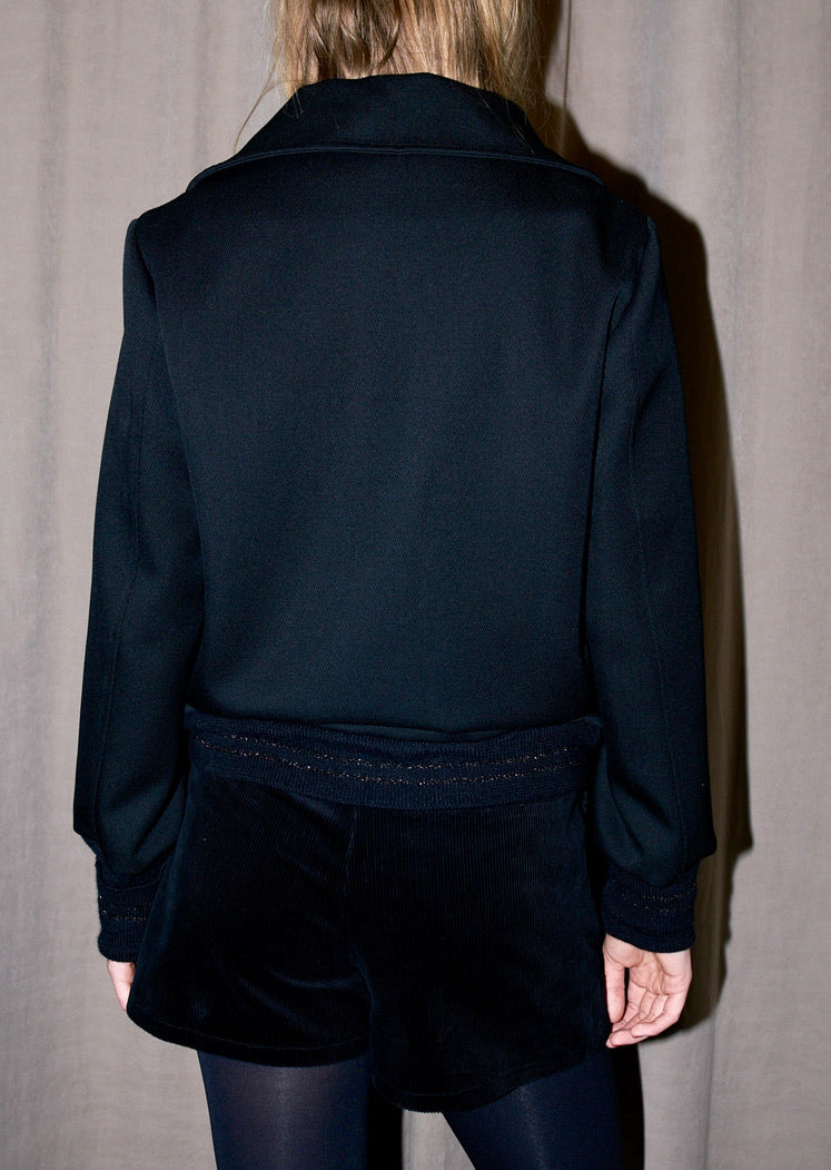 Sylvio - High Neck Wool Jacket - Black