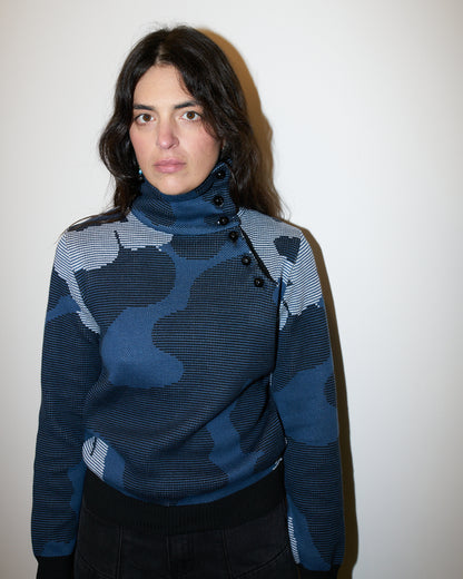 Destiny - Abstract Jacquard Warm Turtle Neck Sweater