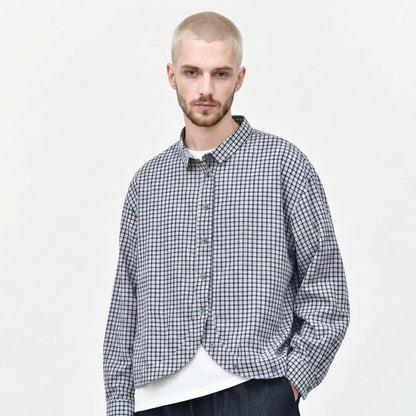 Leighton - Curved Hem Gingham Shirt - Man