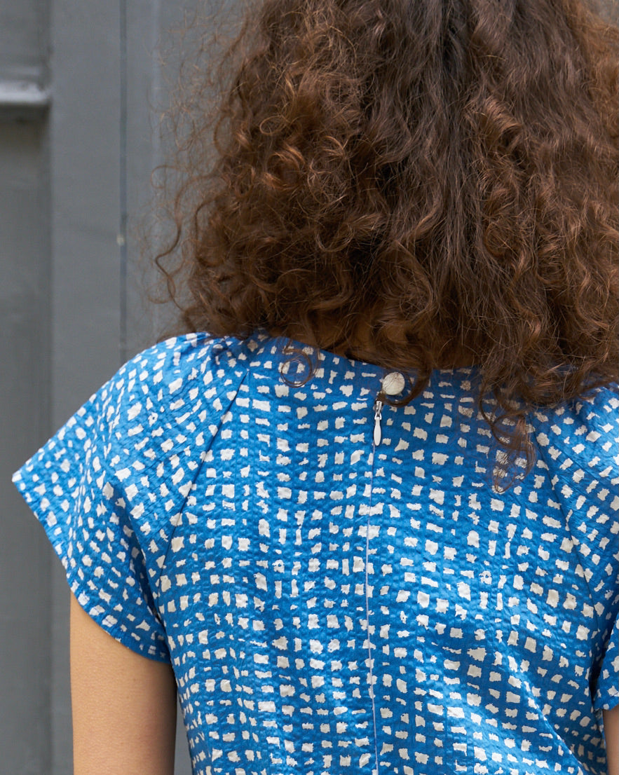 Rebecca-Seersucker Print Dress