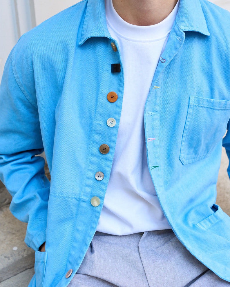 Angel -  Washed Cotton Painter's Jacket with Vintage Buttons