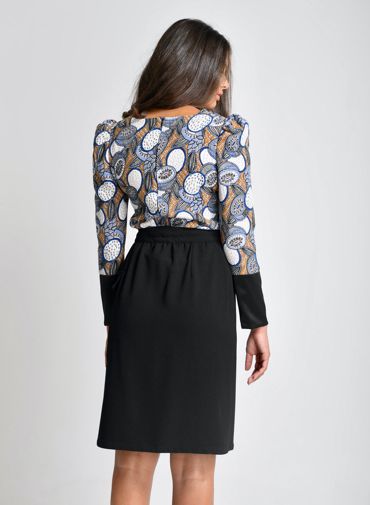 Calliope - Brocade top with Puffy shoulders