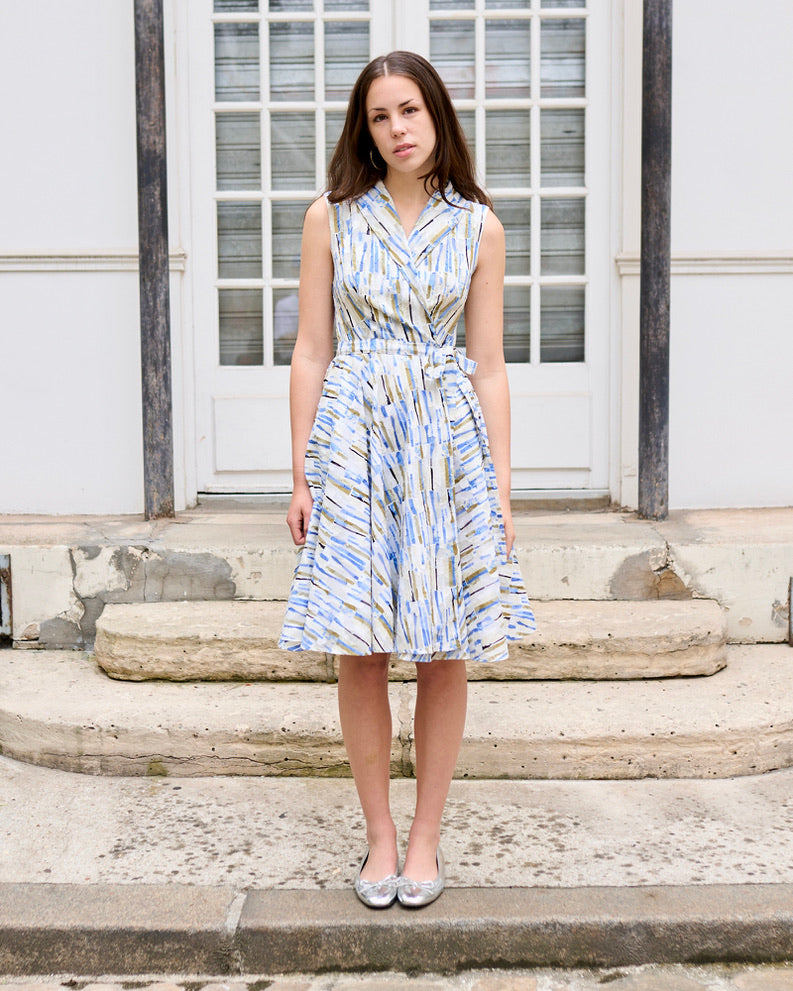 Reyna - Circle Wrap Dress - Abstract Jacquard
