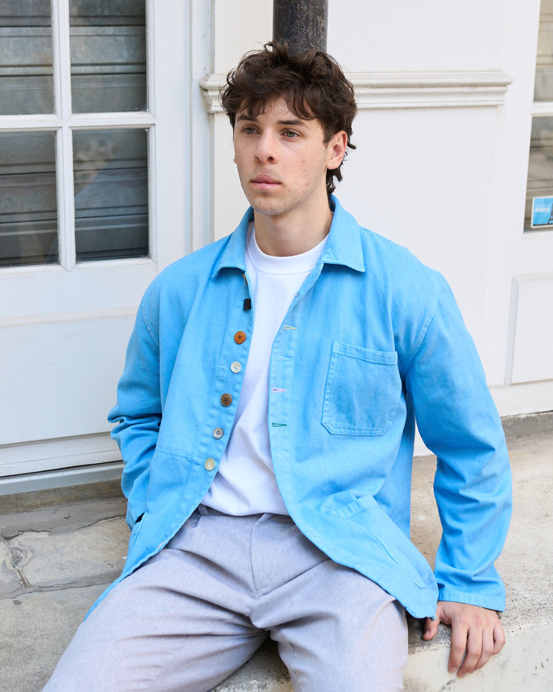 Angel -  Washed Cotton Painter's Jacket with Vintage Buttons