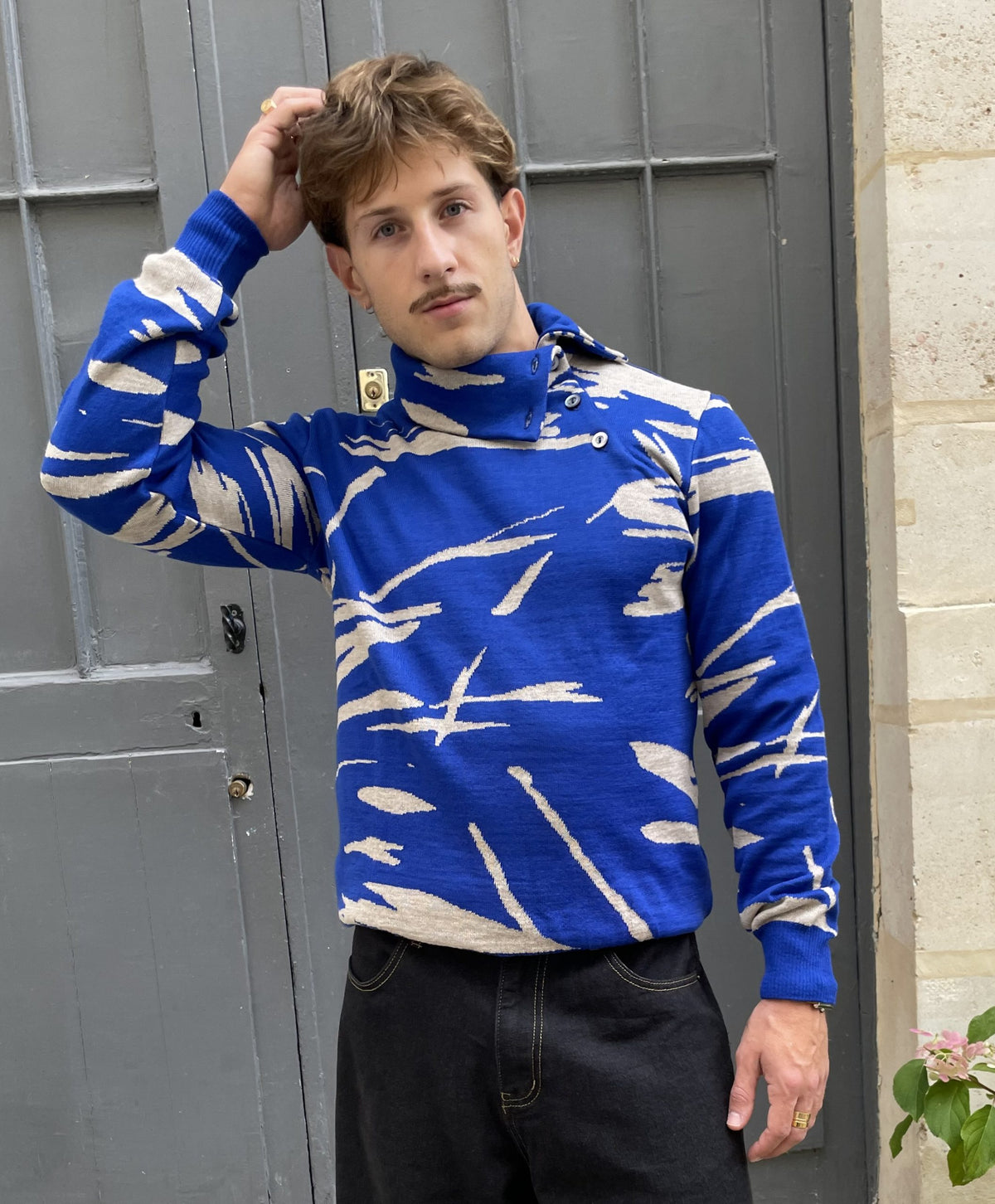 Dwayne - Paintbrush Jacquard Turtleneck
