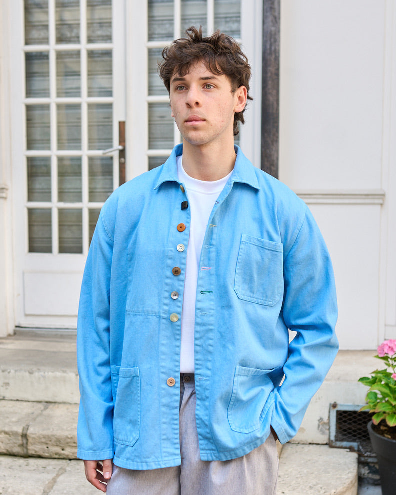 Angel -  Washed Cotton Painter's Jacket with Vintage Buttons