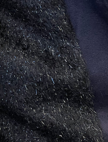 Nyla - Night Blue Wool Belted Coat