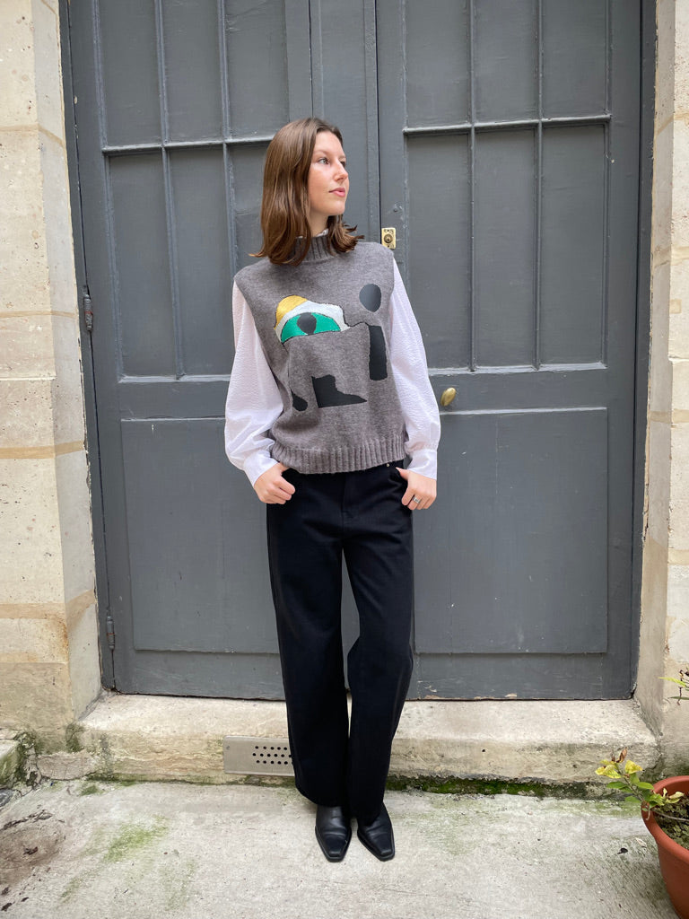 Candy - Knitted Vest with Surrealist Eye