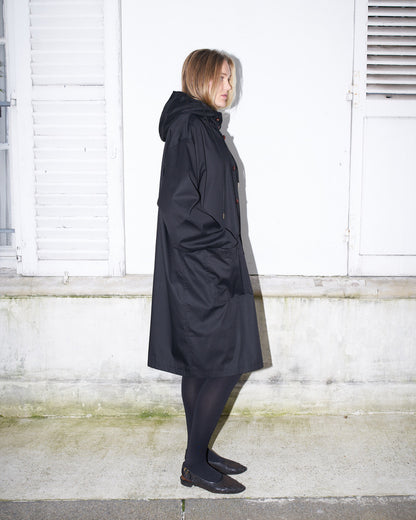 Josh - Oversized Tailored High Collar Hooded Trench Coat - W