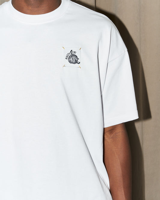 Nasty Cat-Oversize Fit Luxury T Shirt-White