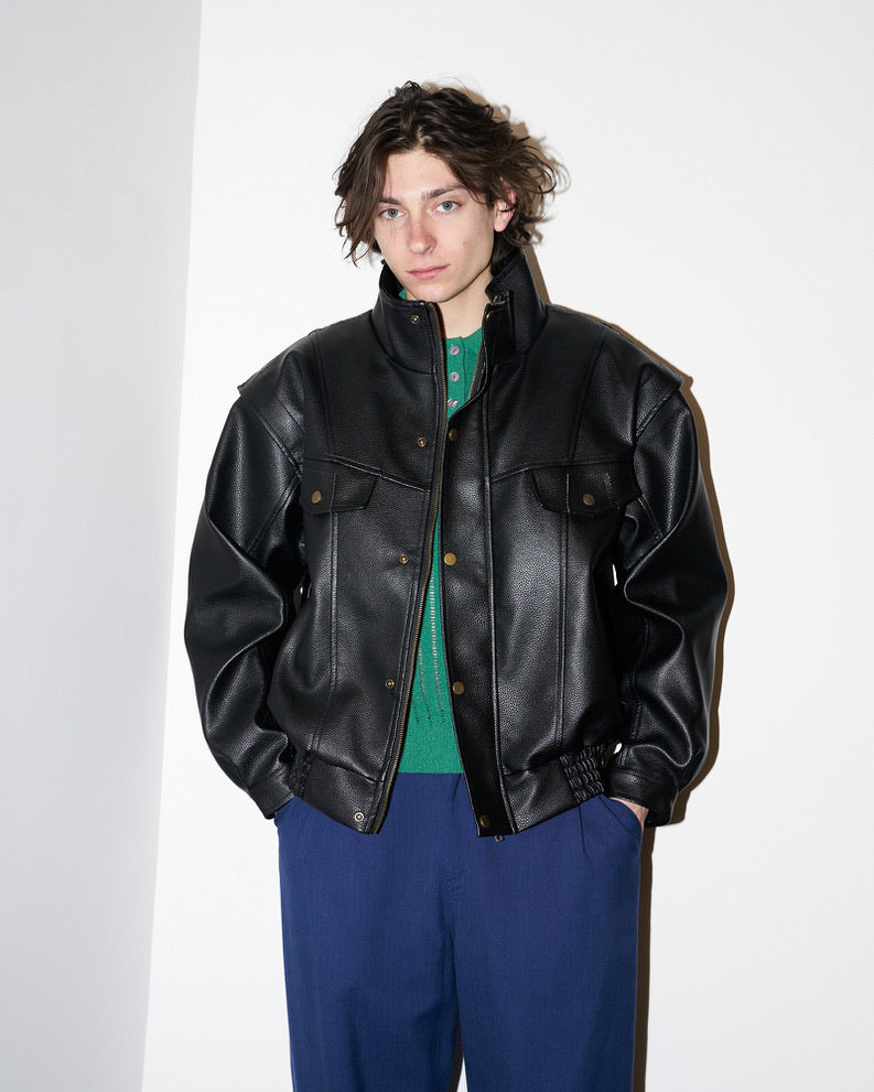 Robb - The Soufflé Vegan Leather Jacket - Black
