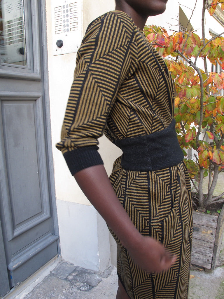 Erma-geometric Knitted Dress