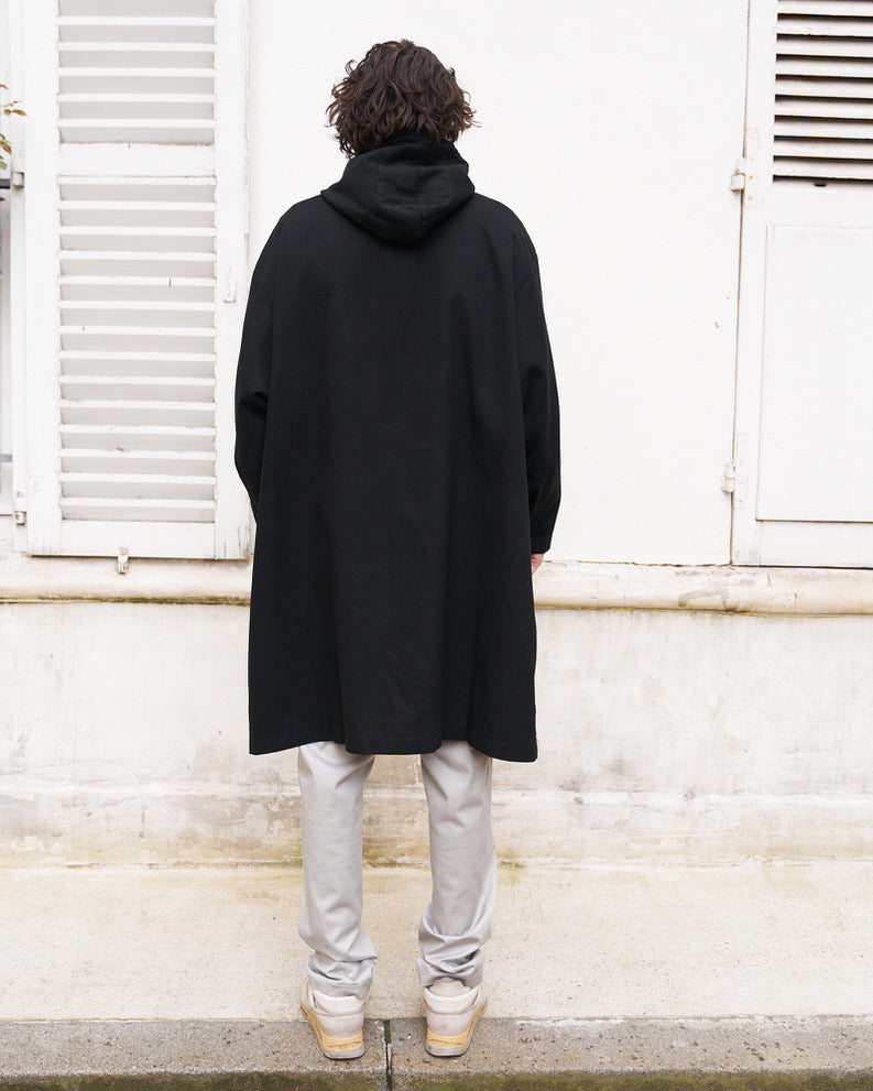 Josh - Oversized Tailored High Collar Hooded Trench Coat