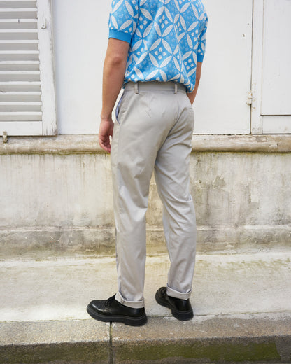 Damien-Tailored Pants With Middle Pleat-Grey