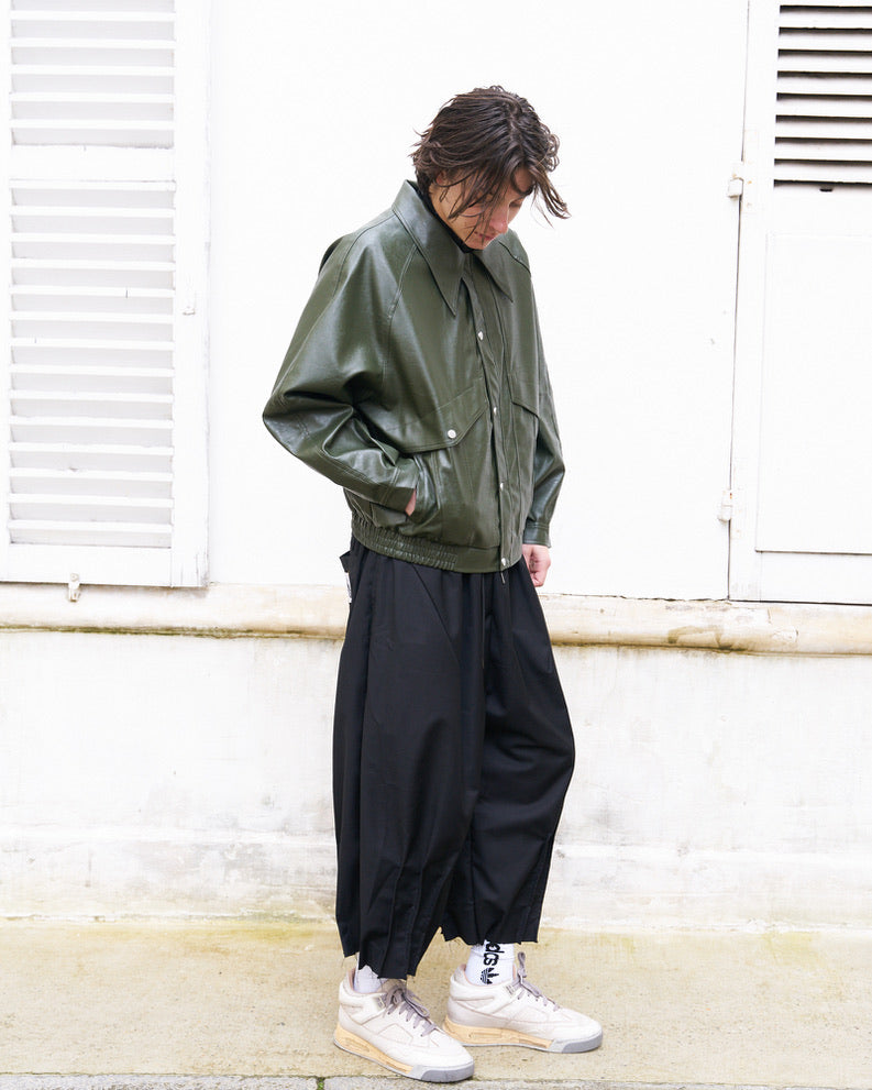NCB - Deconstructed Knife Pleat Raw Hem Pants