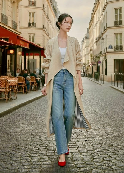 Imelda - Linen Draped Trench Coat