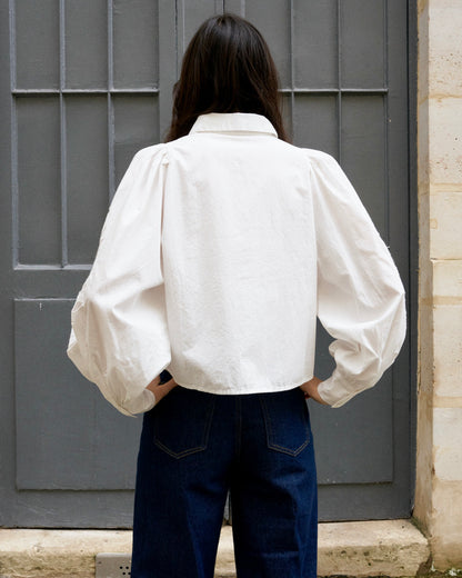 Gisele - Embroidered Shirt With Puffy Sleeves